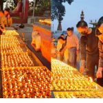 भोटेकोसी बाढीमा दिवङ्गतहरूको ४९ औँ दिनको पुण्यतिथिमा स्वयम्भूमा छ्युमी दीप प्रज्वलन
